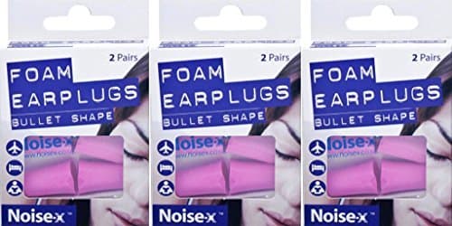 Noise X Foam Bullet Ear Plugs 2 Pairs x 3 Packs by Noise-X
