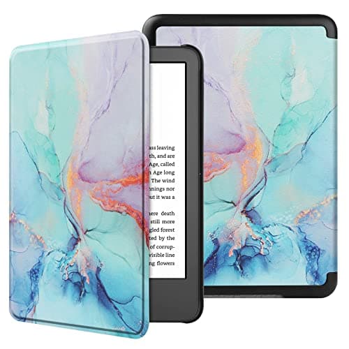 VOVIPO Slimshell Protective Case for All-new Kindle 6 Inch(Fits 2024 and 2022 Releases only,Thin and Lightweight, Foldable Protective Cover-Marble Blue