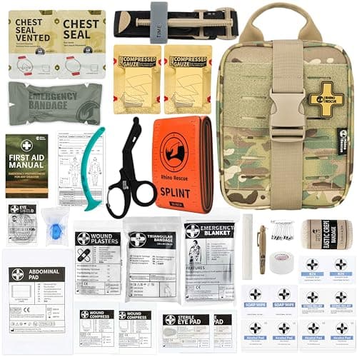 RHINO RESCUE Tactical First Aid Kit, Molle IFAK Medical Pouch, Camouflage