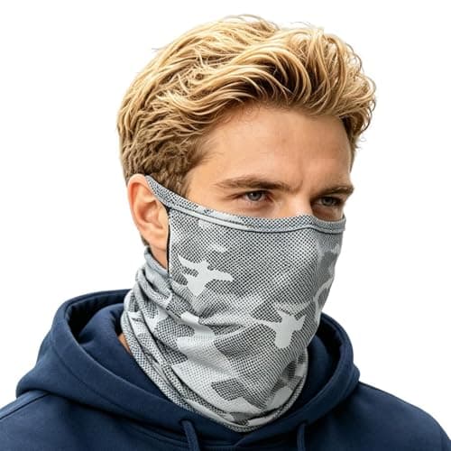 UV , breathable face cover with a feeling of freshness, sun protection for sports, travel, climbing, hiking, cycling, men, outdoor, Light grey