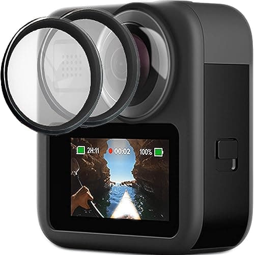 FiTSTILL 2 PCS Lens Protector Kit for Go Pro MAX Action Camera,High Transparent 9H Hardness Scratch Resistant for Go Pro Max 360 2025 Sticky Lens Guards Accessories