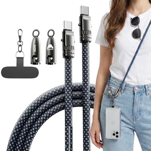 Mobitel USB C Phone Lanyard Charging Cable 60W Fast Charging Wearable Strap