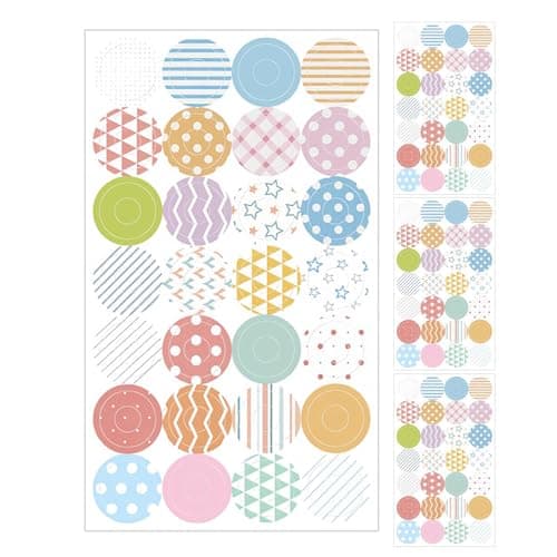 Stationery Hole Reinforcers - Round Sticky Labels for Book Notes | Self Adhesive Material with 4 Sheet Set, Drafting Package Supplies, Student Adult Paper Repair Accessory