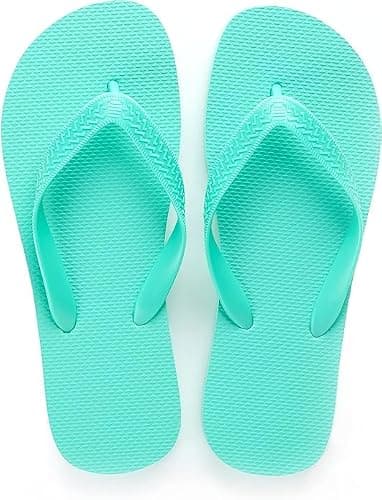 Festival Unisex Ladies Girls Mens Summer Beach FLIP Flop Pool Shoes (Teal, UK Footwear Size System, Adult, Men, Numeric, Medium, 5)