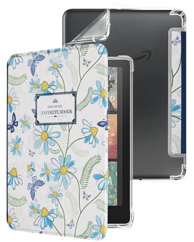 WALNEW Case for 7" Kindle Paperwhite 12th Generation 2024 and Kindle Colorsoft Signature Edition, Clear Soft TPU Back Protective Cover for 2024 Kindle Paperwhite (Natural Book)