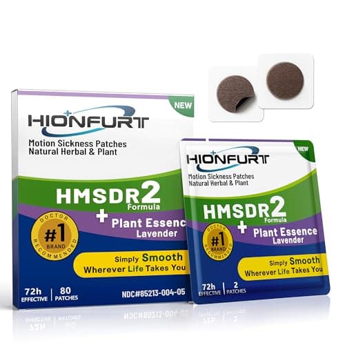 Hionfurt HMSDR2 Motion Sickness Patches, 80 Patches with Lavender Essence