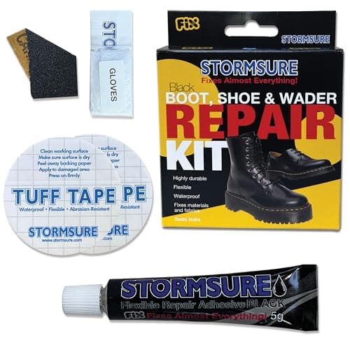 Stormsure Black Shoe and Boot Repair Kit - Essential Repair Solution for Waterproof, Flexible Footwear Repairs