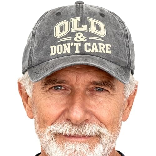 Baseball Cap | Adjustable Old Dont Care Sunshade | Breathable Sun Protection Ball Hat | for Men Women Running Daily Hiking Travel Sports Picnic Fishing Shopping New Year Party Gray
