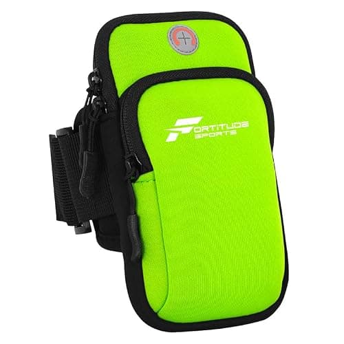 Fortitude Sports Arm Phone Holder | Waterproof Phone Pouch For Jogging, Cycling, Gym | Running Armband For iPhone, Samsung Galaxy, Huawei (Green)