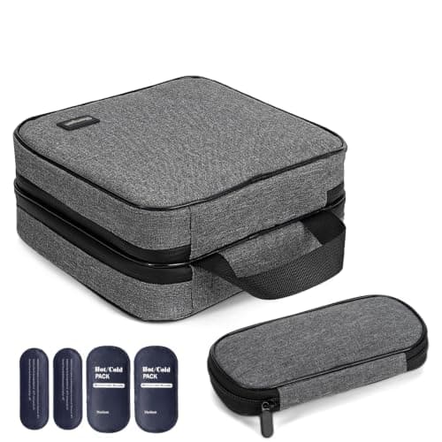 Glamgen Large Insulin Cooler Travel Case with 4 Reusable Ice Gel Packs