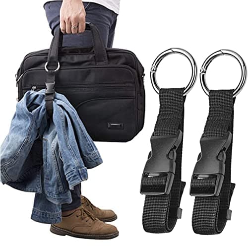 Clysburtuony 2 pcs Luggage Straps with Ring Hooks and Buckle Premium Accessory Connecting for Travel Bag Closure Luggage Accessories (Bag Hook)