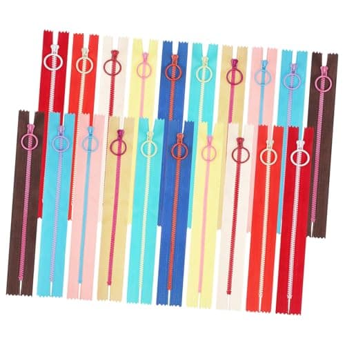 SEWOART 20pcs Small Zipper Replacement Kit for Jacket Repair Luggage Zipper Fix Sewing Colors