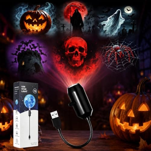 Syeefula Plug and Play HD Star Projector Halloween, 6 Disk Set (1PC)
