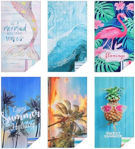 Casa Platino Extra Large Beach Towels 6-Pack – 71"x32" Sand-Free, Quick-Dry & Lightweight – Soft, Double-Sided Pool, Swim & Travel Towels for Adults, Kids, Camping & Beach Essentials – Lorne