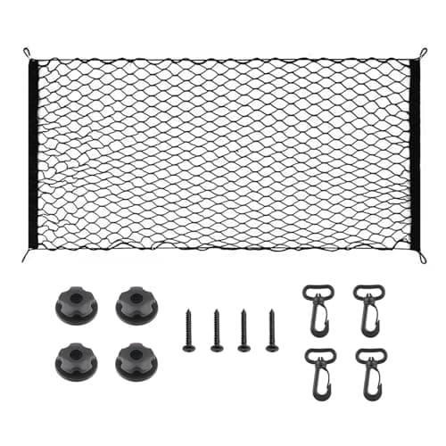 Cargo Net, 110*60 Nylon Cargo Net for van, Adjustable Elastic Car Boot Net