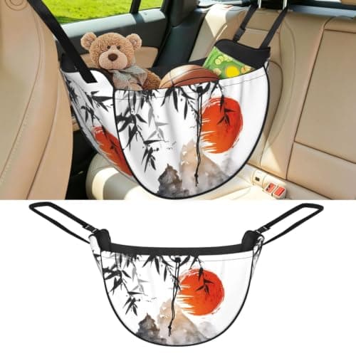 Alliya Japanese Bamboo Sun Car Seat Organizer Miscellaneous Sorting Bag Seat Backrest Bag
