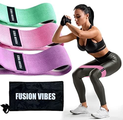 Premium Resistance Bands for Legs and Butt, Non-Slip Fabric Booty Bands, Glute Bands & Hip Bands for Women and Men, Workout Fitness Bands for Hips, Yoga, Strength Training, Beginners (PINK)