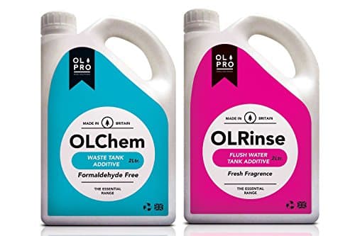 OLPRO Outdoor Leisure Products Toilet Chemical Camping Fluid OLChem & OLRinse 2 Litre Formaldehyde Free Twin Pack…