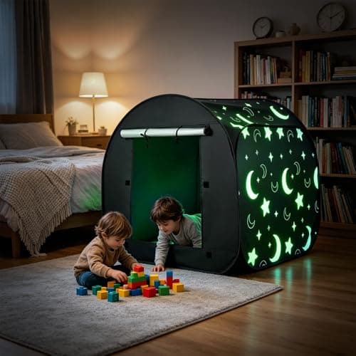 Normodic Sensory Tent, Blackout Sensory Tent for Kids, Pop Up Black Out Den for Autism, Calm Down Corner for Autistic Children Anxiety Relief with Travel Bag, Play and Relax Corner (Round)