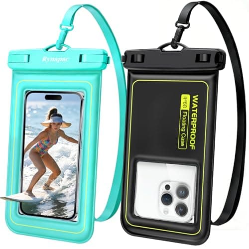 Rynapac Floating Waterproof Phone Pouch Up to 7", 2 Pack IP68 Dry Bag Case