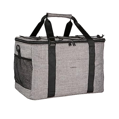 Amazon Basics Reusable Insulated Soft Cooler Bag, 50 Can Capacity, Gray