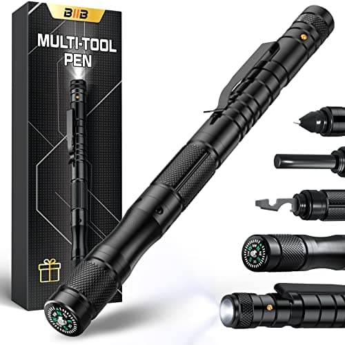 BIIB Gifts for Men, 8 in 1 Multi Tool Pen with Compass,Tool Gadgets for Men