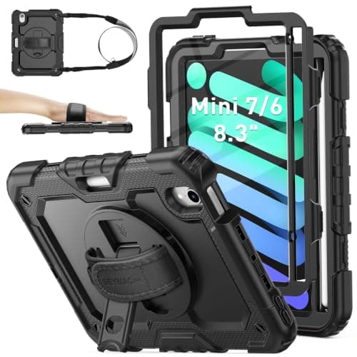SEYMAC stock Case for iPad Mini 7 (A17 Pro) / Mini 6 8.3 Inch (2024/2021)