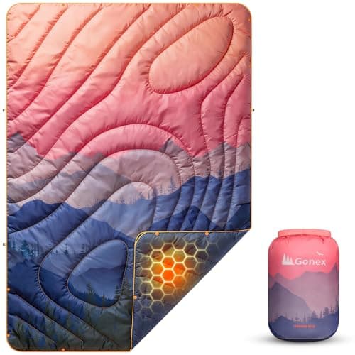 Gonex Camping Blanket, Packable Wearable Puffy Outdoor Blanket Quilt
