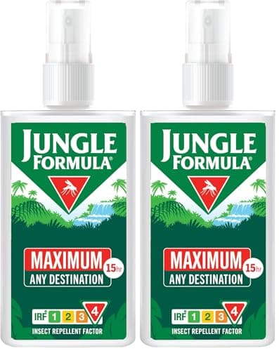Jungle Formula Maximum Insect Repellent 90ml - Maximum Strength Repellent Spray for Mosquitoes, Biting Insects and Ticks - Up to 9 Hours Protection for Any Destination incl. Tropics - with DEET
