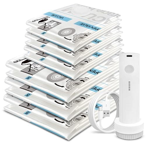 STORAGE MASTER Vacuum Storage Bags, Space Saver Bags 80% More Storage Space, with Electric Pump (12, Combo)