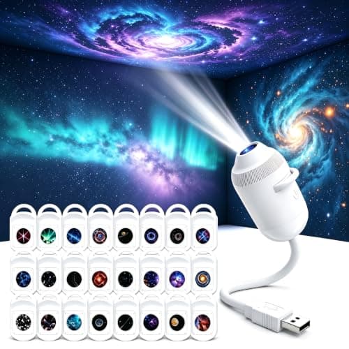 Multi-Theme Galaxy Projection Night Light, USB Plug Play Star Lamp