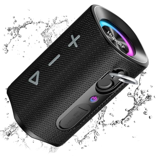 Bluetooth 5.4 Speaker Portable Wireless Speaker with Stereo Sound, Extra Bass, IPX7 Waterproof shower speaker, 15H Playtime, Built-In Mic, Durable Loud Outdoor Speaker for Travel, Sport, Gift, Black