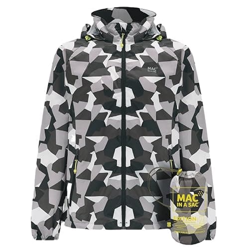 Mac in a Sac Origin II Waterproof Packable Jacket Unisex, White Camo, XXL