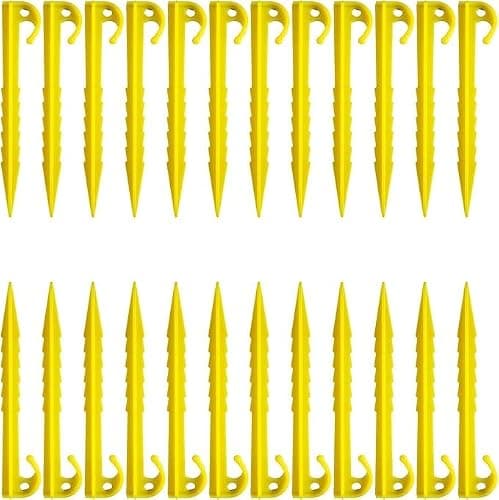 Plastic Tent Pegs 24Pcs, Heavy Duty Camping Pegs for Awning