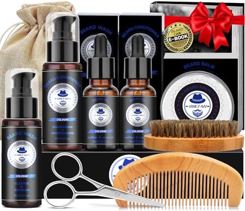 XIKEZAN Beard Grooming Kit for Men Gifts/Cologne-Soften,Soothe Beard