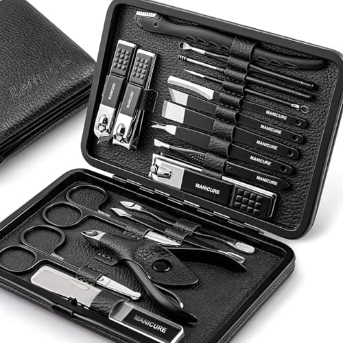 Leipple Manicure Kit Professional Nail Clipper Set-18 Pcs, Black