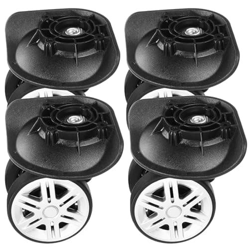 TOVINANNA 4 Pcs Replacement Luggage Wheels Black Double Row Swivel