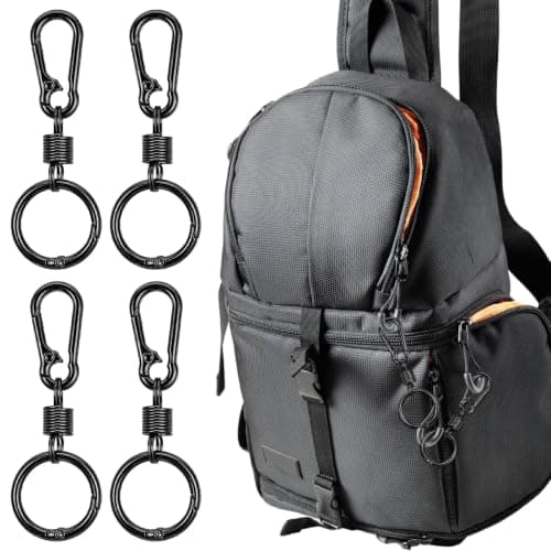 Ymapinc 4Pcs Small Carabiner Clip Zipper Lock Anti Theft Double Opening