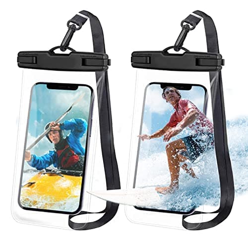 Laizego Waterproof Phone Pouch, 2 Pack Universal IPX8 Waterproof Phone Case for Swimming, Underwater Phone Dry Bag for iPhone 17 16 15 14 13 Pro Max Plus XS, Samsung S26 S25 S24 up to 7" white