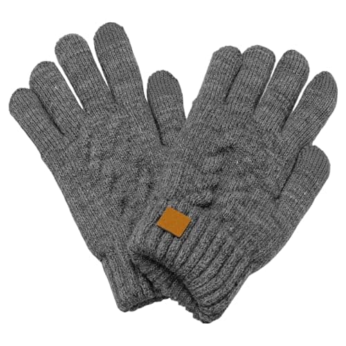 1 Pair Of Gray Velvet Gloves, Warm Knitted Gloves, Touch Screen Gloves, Outdoor Cold-Proof Gloves, Sports Gloves