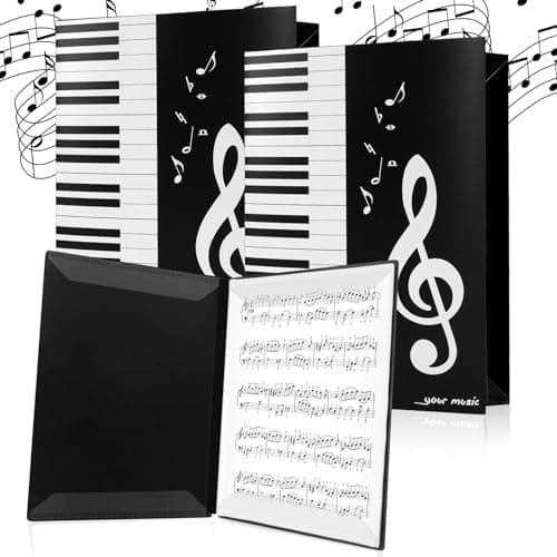 AUAUY 2 Pcs Sheet Music Folders 6-Sided A4 Collapsible Files Holder
