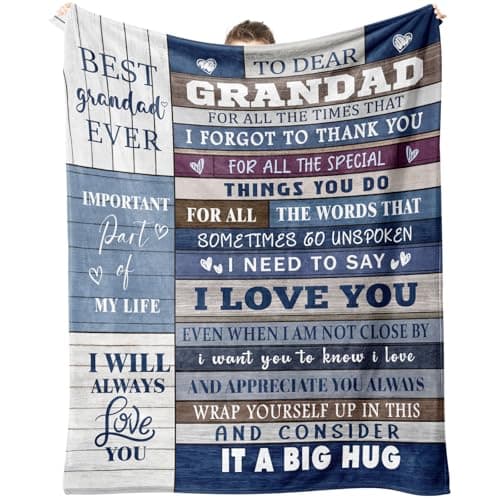 Dozon Grandad Gifts, Grandad Blanket 150x130cm, Grandad Birthday Gifts