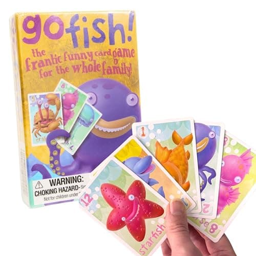 House of Marbles Go Fish Card Game for Children & Families, 36 FSC-Certified Illustrated Undersea Cards, Classic Matching Game for 2 Players, Educational Travel Game