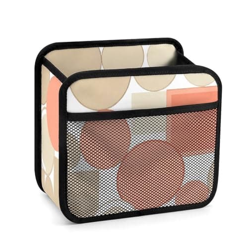 Beige Coral Multicolor Car Storage Bag Cute Car Organizer Fashion Car Tidy Pouch Pocket Exquisitely Pu Direct Printing for Car Interior Backseat Travel Family Vehicle Organization