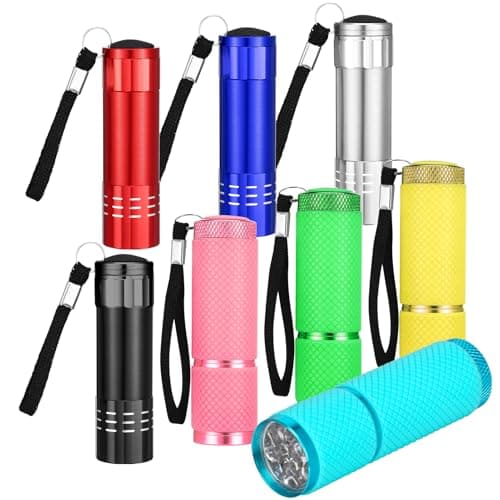 saerryor 8Pcs Small Torch Mini LED Torches with Lanyards Pocket Flashlights