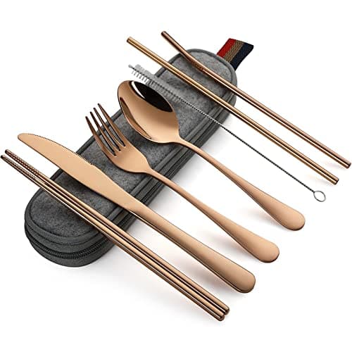 DEVICO Travel Cutlery Set, Stainless Steel Camping Cutlery Set for 1