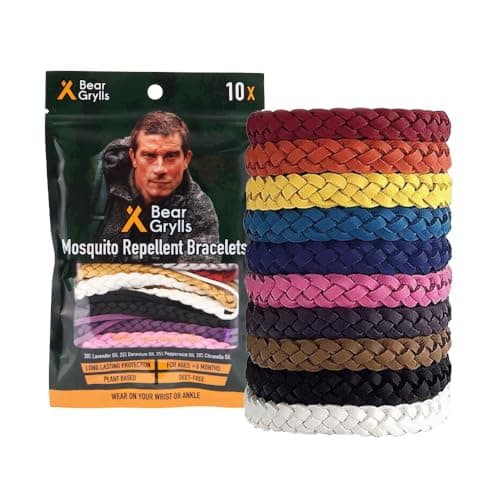 Bear Grylls Mosquito Repellent Bracelets | DEET-Free | 10 Pack