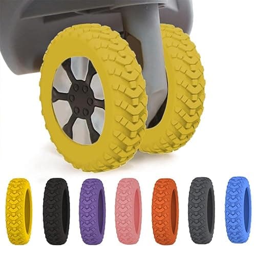 EHOTER Luggage Compartment Wheel Protection Cover, 8Pcs Luggage Wheels Silent Protection Cover, Wave Yellow