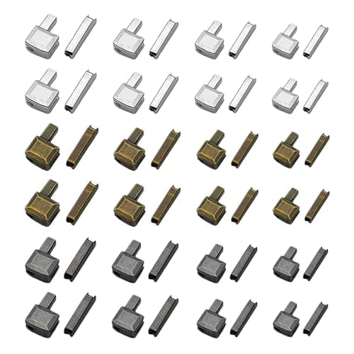 48 Pcs Zip Repair Kit - Metal Zip Replacement, Latch Head Slider Retainer, Stopper for Sewing, DIY (Antique Bronze, Platinum, Gunmetal, Sizes #3, #5, #8, #10)