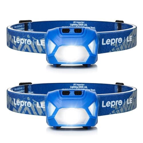 Lepro Head Torch, 2 Pack Super Bright LED Headlamp 6 Lighting Modes